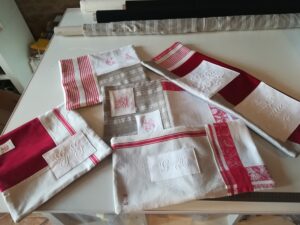 création sur mesure de coussin patchwork