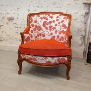 Bergère refaite avec tissu de chez casal