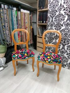 création avec tissu de chez casal et finition double corde